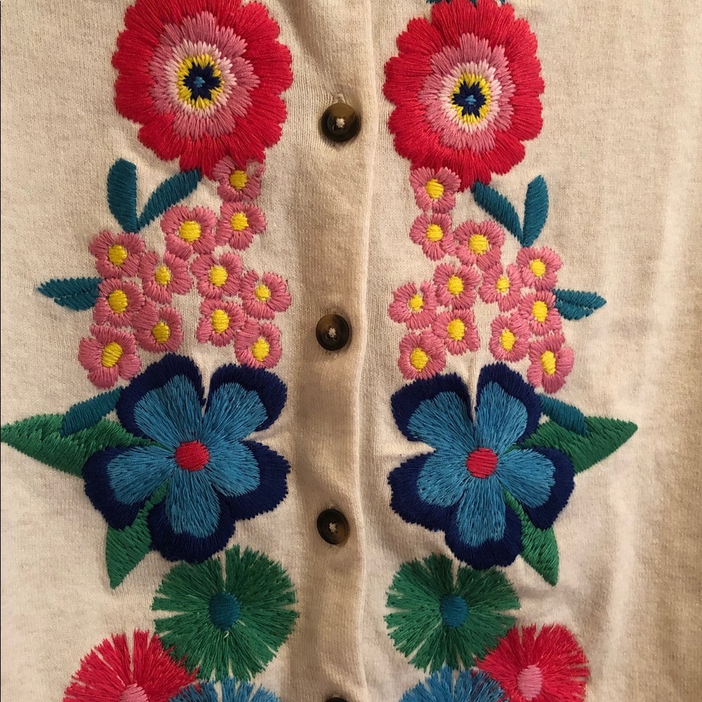 Boden oatmeal melange embroidered cardigan - Picture 4 of 5